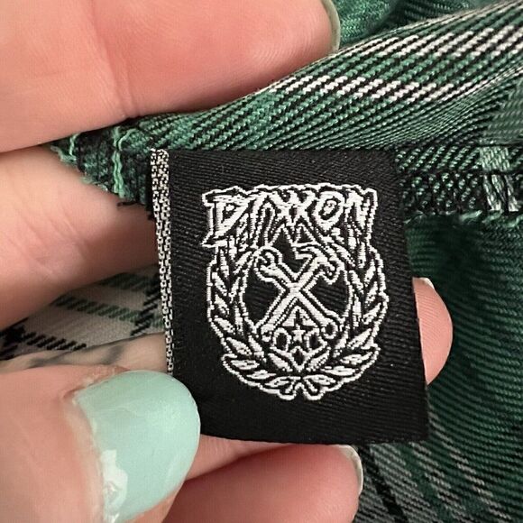 Dixxon Women's Reilly Flannel Shirt Size S Green Black Plaid Snap Front Luck - Picture 3 of 11